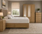 Luxury Double Bed Suite - Three Door Wardrobe With Two Full Length Mirrors And Two Bottom Drawers - Chest of Five Drawers - Two Bedside Tables - Image 3
