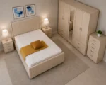 Premium Bedroom Set with Four Door Wardrobe With Four Drawer - Chest of Five Drawers With Two Bed Side Table - Image 2