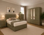 Luxury Home Furniture Collection - Four Door Mirror Wardrobe - Four Bottom Drawers - Double Bed - Five Drawer Chest - Image 2