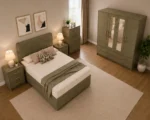 Luxury Home Furniture Collection - Four Door Mirror Wardrobe - Four Bottom Drawers - Double Bed - Five Drawer Chest