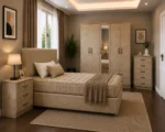 Luxury Bedroom Collection - Five Door Wardrobe With Single Full Length Mirror And Four Storage Drawers - Double Bed - Two Bedside Tables - Image 2