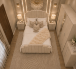 Modern Master Bedroom Furniture Set with 5 Door Wardrobe & Side Tables & Chest - Image 4