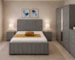 Elegant Bedroom Furniture with Four Door Wardrobe With Four Drawer - Chest of Five Drawers With Two Bed Side Table - Image 2