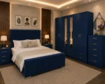 Luxury Master Double Bed Set - Six Door Wardrobe With Four Drawer - Chest of Five Drawers With Two Bed Side Table - Image 2
