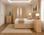Luxury Double Bedroom Package - 4 Door Mirror Wardrobe With Four Bottom Drawers - Five Drawer Chest - Two Bedside Tables - Image 2