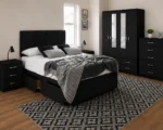 Elegant Home Bedroom Furniture - 4 Door Wardrobe With Dual Mirrors And Four Bottom Drawers - Five Drawer Chest - Image 5