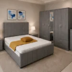 Elegant Bedroom Furniture with Four Door Wardrobe With Four Drawer - Chest of Five Drawers With Two Bed Side Table