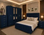 Luxury Master Double Bed Set - Six Door Wardrobe With Four Drawer - Chest of Five Drawers With Two Bed Side Table - Image 3