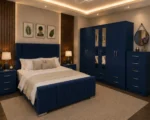 Luxury Master Double Bed Set - Six Door Wardrobe With Four Drawer - Chest of Five Drawers With Two Bed Side Table - Image 4