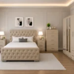 Complete Bedroom Solution - Six Door Wardrobe With Four Drawers - Chest of Five Drawers With Two Bedside Tables