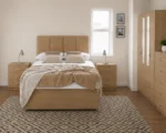 Luxury Double Bed Furniture Set – Four Door Wardrobe with Four Bottom Drawers – Chest of Five Drawers with Two Bedside Tables