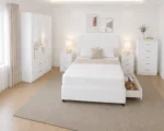 Luxury Home Furniture Set - Double Bed - Three Door Mirror Wardrobe With Two Bottom Drawers - Two Bedside Tables