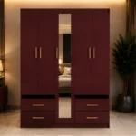 Premium 5 Door Wardrobe with Full Mirror | Spacious 4 Drawer Storage Cabinet