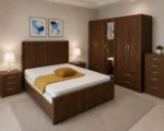 Modern Bedroom Set - with Five Door Wardrobe With Four Drawer - Chest of Five Drawers With Two Bed Side Table