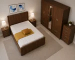 Modern Bedroom Set - with Five Door Wardrobe With Four Drawer - Chest of Five Drawers With Two Bed Side Table - Image 5