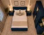 Luxury Double Bed Furniture Set – Five Door Wardrobe with One Full Length Mirror & Four Bottom Drawers – Chest of Five Drawers with Two Bed Side Tables - Image 3