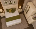 Complete Luxury Bedroom Furniture Set – Double Bed with Three Door Wardrobe, Two Half Mirrors, Two Bottom Drawers & Chest of Five Drawers - Image 4
