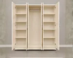 Luxury 6 Door Oak Mirrored Wardrobe  –  Modern Bedroom Storage Cabinet - Image 2