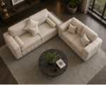 Lilly Premium  Fabric Sofa – Lilly 3+2 Seater Sofa Set - Lilly Modern 3+2 Sofa Set - Image 5