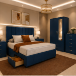 Contemporary 2 Door Wardrobe and Storage Bedroom Suite