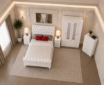 Elegant Bedroom Suite with Bed, Wardrobe and Drawers - Image 4