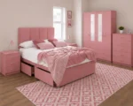 Premium Storage Furniture Set - Double Bed - Four Door Mirror Wardrobe - Four Base Drawers - Two Bedside Tables - Image 5