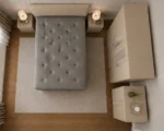 Complete Bedroom Storage Set - Double Bed - Four Door Wardrobe With Dual Mirrors And Four Drawers - Chest of Five Drawers - Image 3