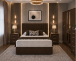 Contemporary King Size Bedroom Set with 6 Door Mirror Wardrobe and Storage Bed - Bedside Table - Chest of Drawers - Image 3