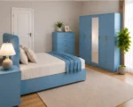 Modern Complete Bedroom Furniture Set – Five Door Wardrobe with Four Bottom Drawers – Chest of Five Drawers with Two Bedside Tables - Image 4