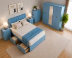 Modern Complete Bedroom Furniture Set – Five Door Wardrobe with Four Bottom Drawers – Chest of Five Drawers with Two Bedside Tables - Image 3