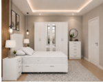 Modern Home Bedroom Set – King Size Ottoman Bed – Large Mirrored Wardrobe – Chest of Drawers – Bedside Pair - Image 5