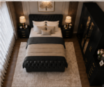 Elegant black Bedroom Furniture Set – Large 6 Door Wardrobe, Chest & Bedside Cabinets - Image 3