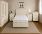 Complete Cream King Size Bedroom Suite - 3 Door Wardrobe With Four Drawer - Chest of Five Drawers With Two Bed Side Table - Image 2