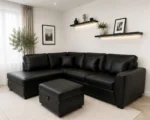 Dylan Modern Curved Corner 5 Seater Leather Sofa – Family Comfort Dylan Sofa