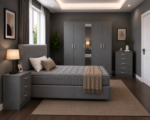 Complete Bedroom Set with Storage Wardrobe - Image 3