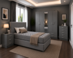 Complete Bedroom Set with Storage Wardrobe - Image 2