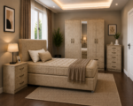 Stylish Bedroom with Ample Wardrobe Storage Space