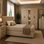Stylish Bedroom with Ample Wardrobe Storage Space