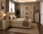Complete Bedroom Set with Storage Wardrobe - Image 2