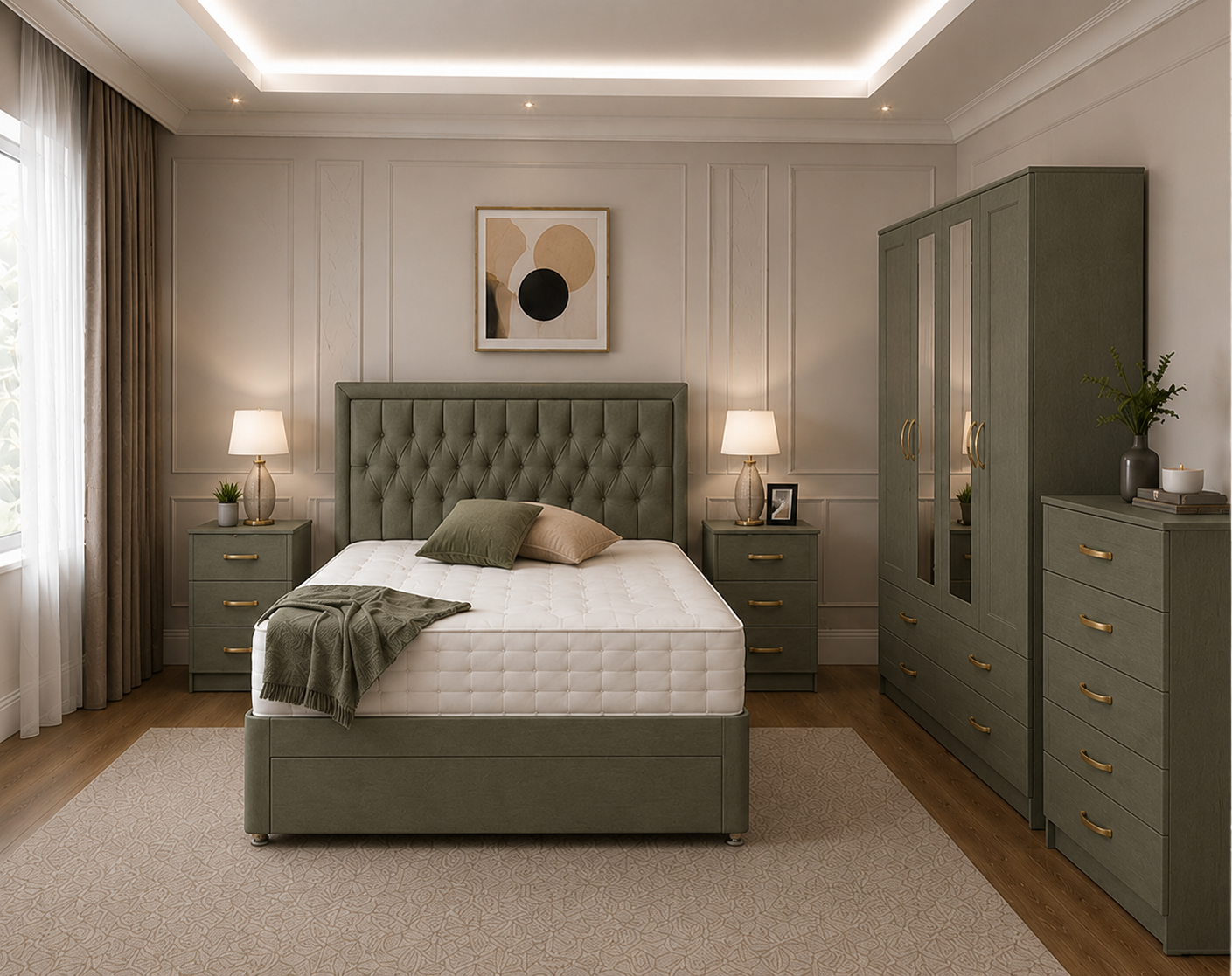 ChatGPT Image Jun 15, 2026, 09_24_55 PM Premium Bedroom Furniture Collection – Double Bed, 2 Bedside Tables, 4 Door Wardrobe with Mirrors - Image 1