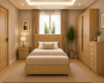 Stylish Bedroom with Ample Wardrobe Storage Space