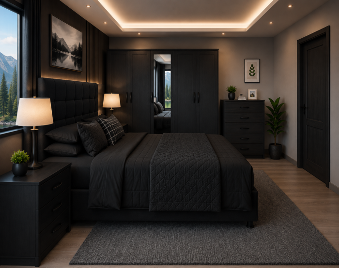 Modern Luxury Bedroom with 5-Door Wardrobe