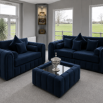 Lilly Sofa 3+2 Seater – Premium Blue Lilly 3+2 Sofa Set