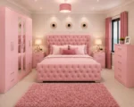 Premium Bedroom Furniture Collection – Six Door Wardrobe with Two Long Mirrors, Four Bottom Drawers, Chest of Five Drawers & Double Bed