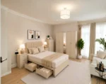 Elegant Double Bed Room Set – Five Door Wardrobe, Full Mirror, Four Bottom Drawers, Chest of Five Drawers & Bed Side Tables - Image 2