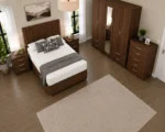 Designer  Double Bed Furniture Set – Five Door Wardrobe with Four Bottom Drawers – Complete Bedroom Collection - Image 2