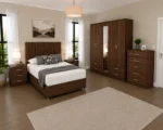 Designer  Double Bed Furniture Set – Five Door Wardrobe with Four Bottom Drawers – Complete Bedroom Collection - Image 3