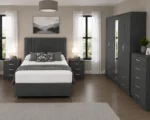 Complete Luxury Furniture Suite – Double Bed with 5 Door Wardrobe, Five Drawer Chest & Two Matching Bed Side Tables