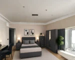Luxury Double Bed Furniture Set – Five Door Wardrobe with Four Bottom Drawers – Chest of Five Drawers with Two Bedside Tables - Image 2