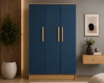 Premium Blue 3 Door Wardrobe with Spacious Storage Solution - Stylish Bedroom Storage  SEO Title 2 - Image 2